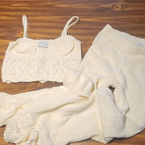 Nwot Pink Rose Cream 2 Piece Set Really Cute!